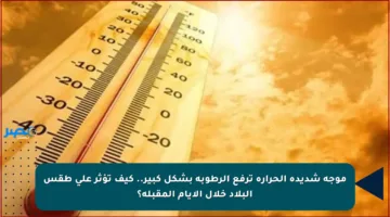 موجة شديدة الحرارة ترفع الرطوبة بشكل كبير.. كيف تؤثر على طقس البلاد خلال الأيام المقبلة؟